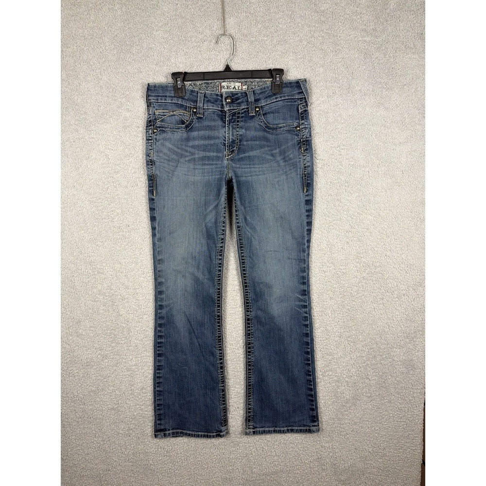 Ariat REAL Denim Boot Cut Jeans Women's 32x31 Medium Wash Stretch Western